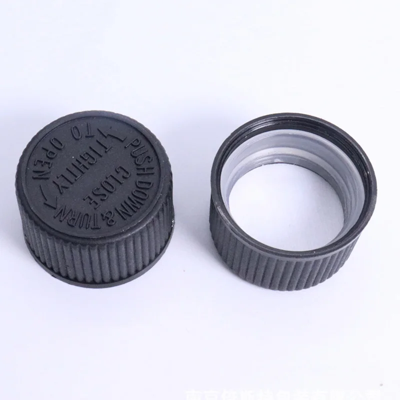 Black White Childproof Cap CRC 20/22/24/28/32 400 Plastic Bottle Caps With Heat Induction Liner