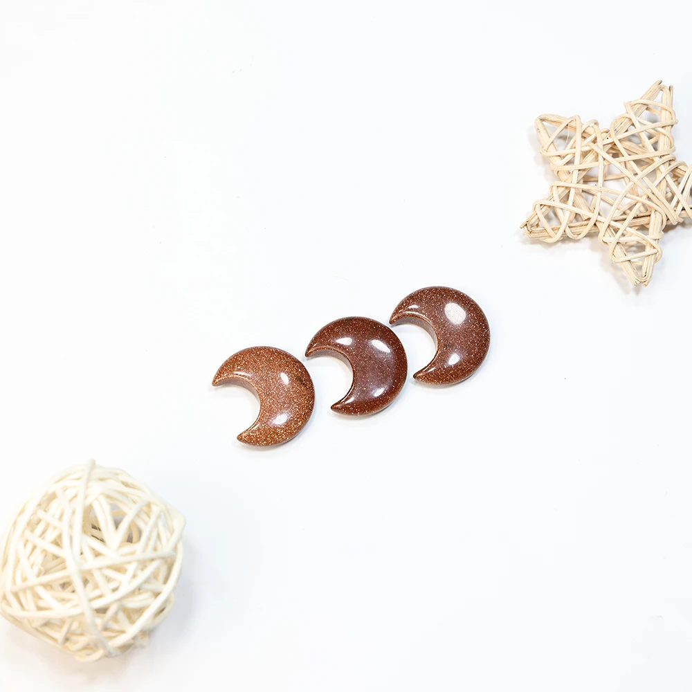 Wholesale  Gemstones Crystal Stone  Natural polished Hand Carved Crystal Crafts golden sandstone  Moon  For Gifts