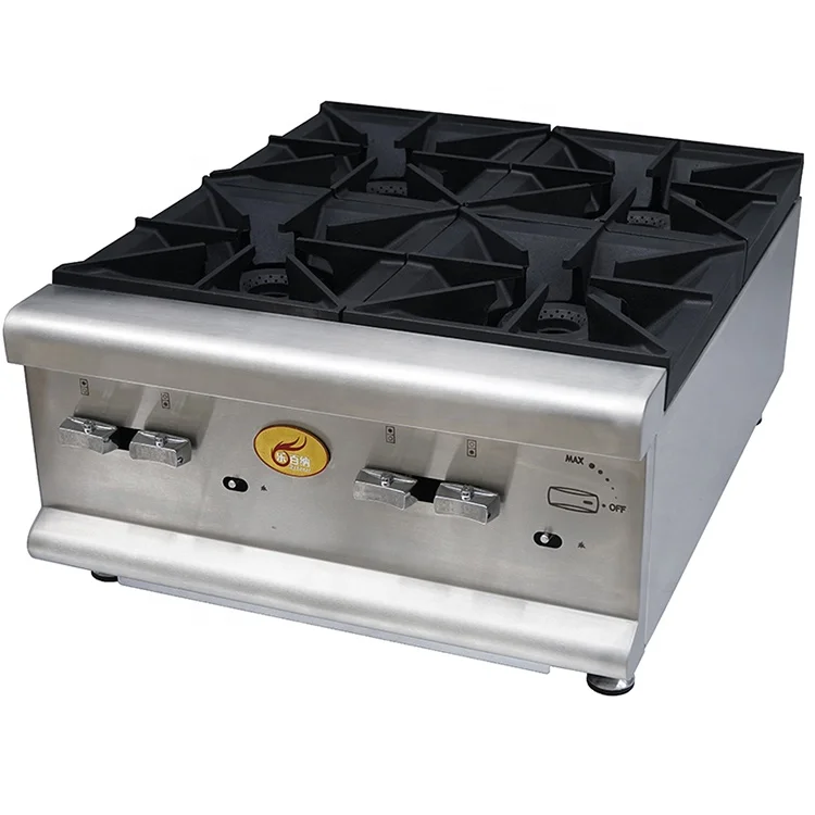 4 burners Commercial 29.3kw Stainless Steel Table Top Gas Hotplate Cooker Stove