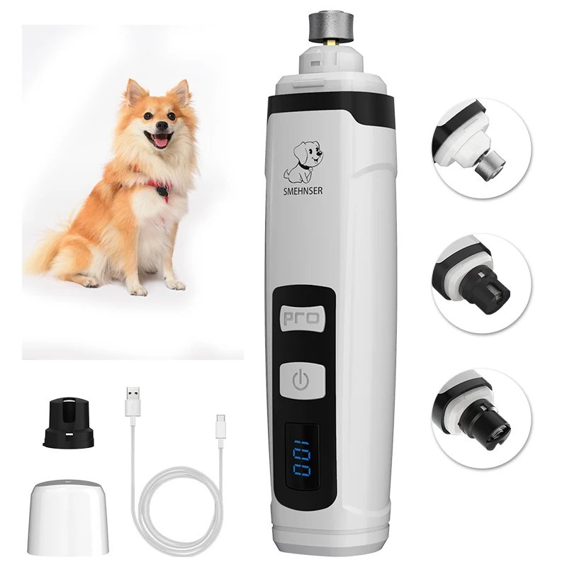 Electric Dog Nail Clippers for Dog Nail Grinders Rechargeable USB Charging Pet Quiet Cat Paws Nail Grooming Trimmer Tools