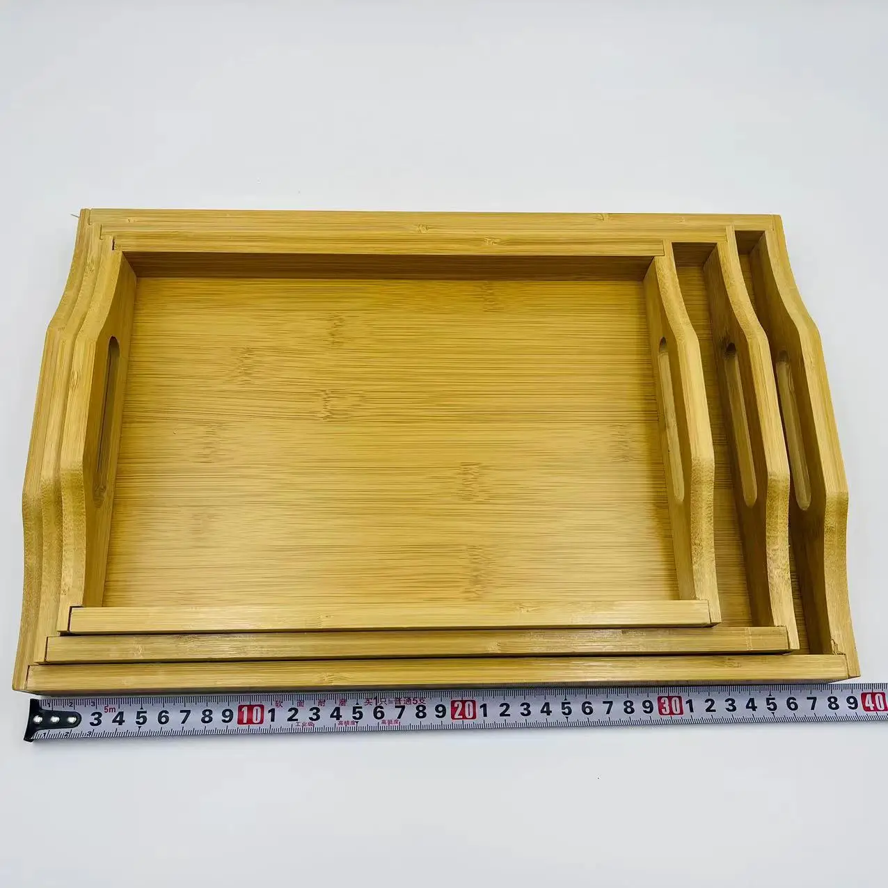 Customized Bamboo Tea Service tray Set Factory Direct Sales Natural Bamboo Sushi Dessert Display Bamboo food tray