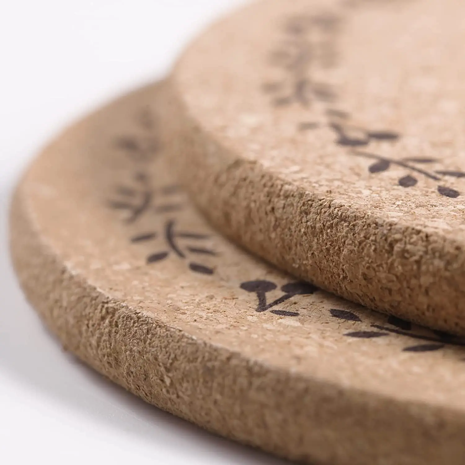 Eco Round Grass Cork Drink Coasters set Cup Mat for Coffee Table Wooden Table