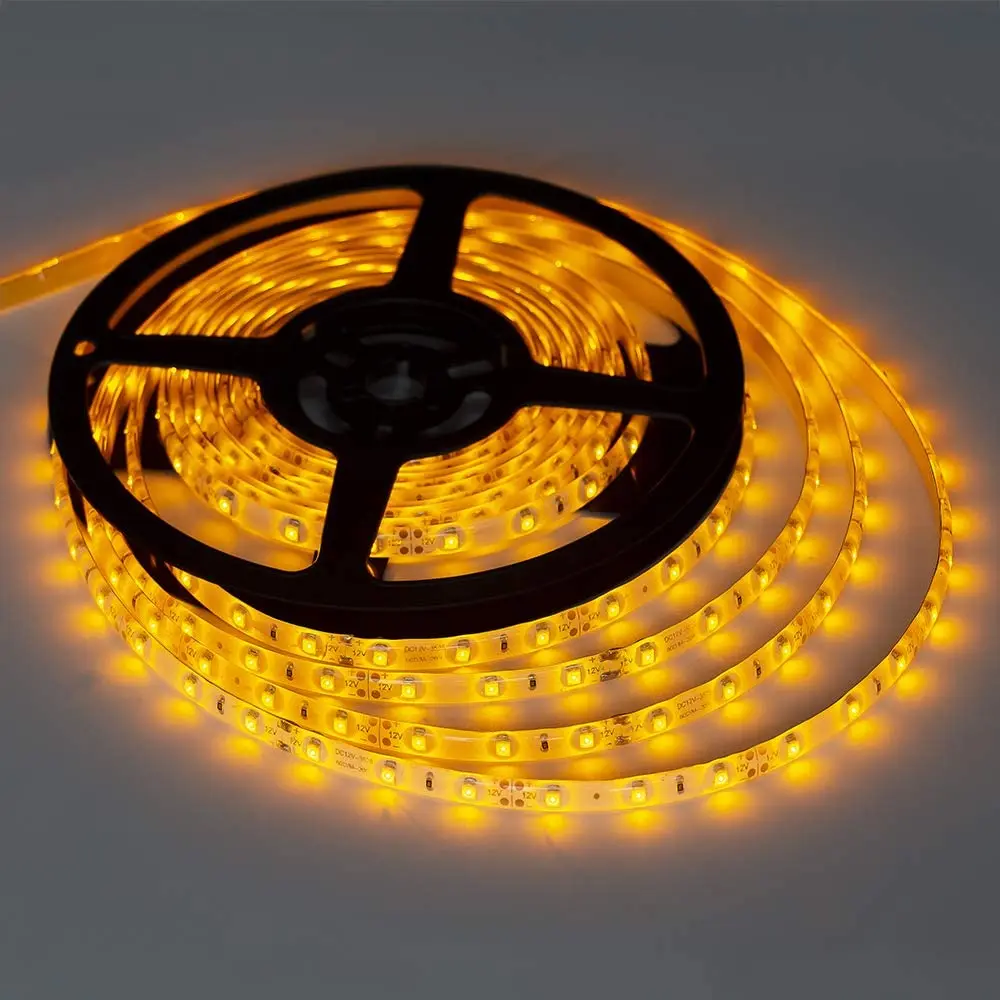 
2835 Yellow color light 16.4 ft/5 m 300 LED DC 12 V white PCB board Waterproof IP 65 SMD 2835 led strip lights 
