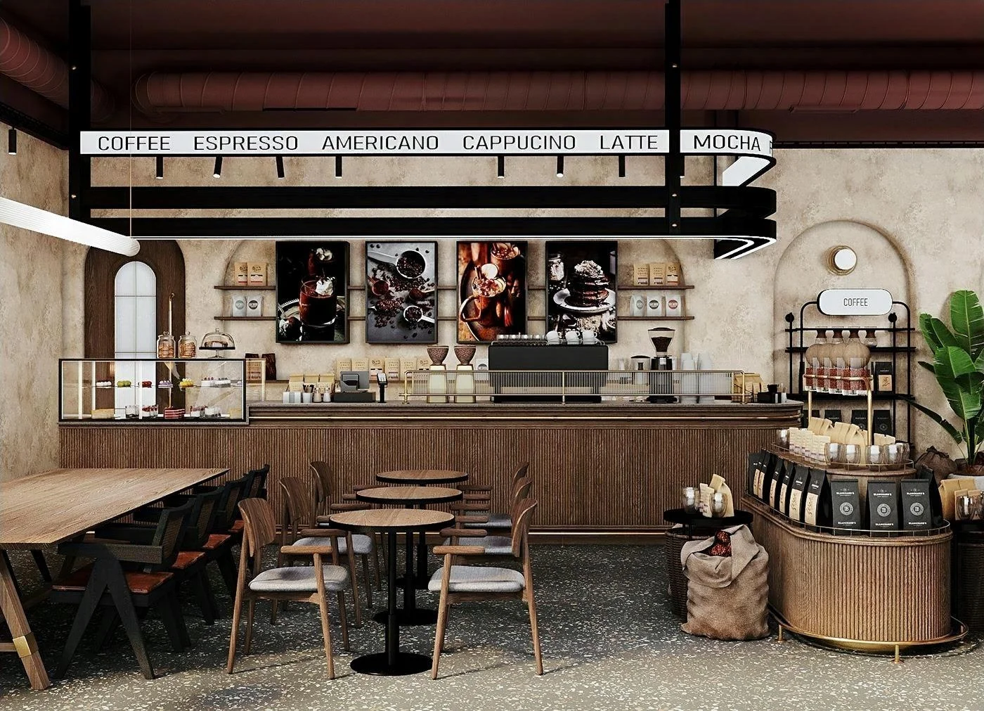 2022 Traditional Coffee Shop Interior Design Industrial Cafe Bar Counter Restaurant Furnitures Pub Bar Furnitures for Sale