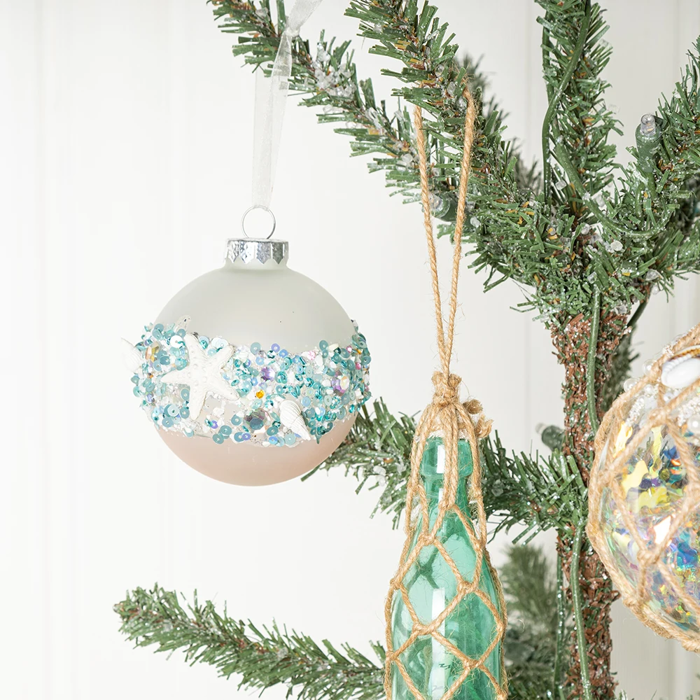 3-Inch Drift Ball Custom Glass Drift Bottle  Fashion Glass Jar Christmas Tree Ornaments For Pastel Christmas Decorations