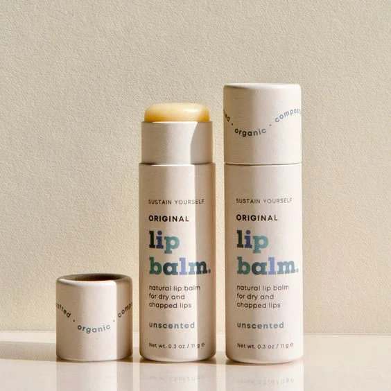 Custom Biodegradable recycled Push Up Paper Tube cardboard Lip Balm Cylinder 0.3oz push up Lip Balm Tube