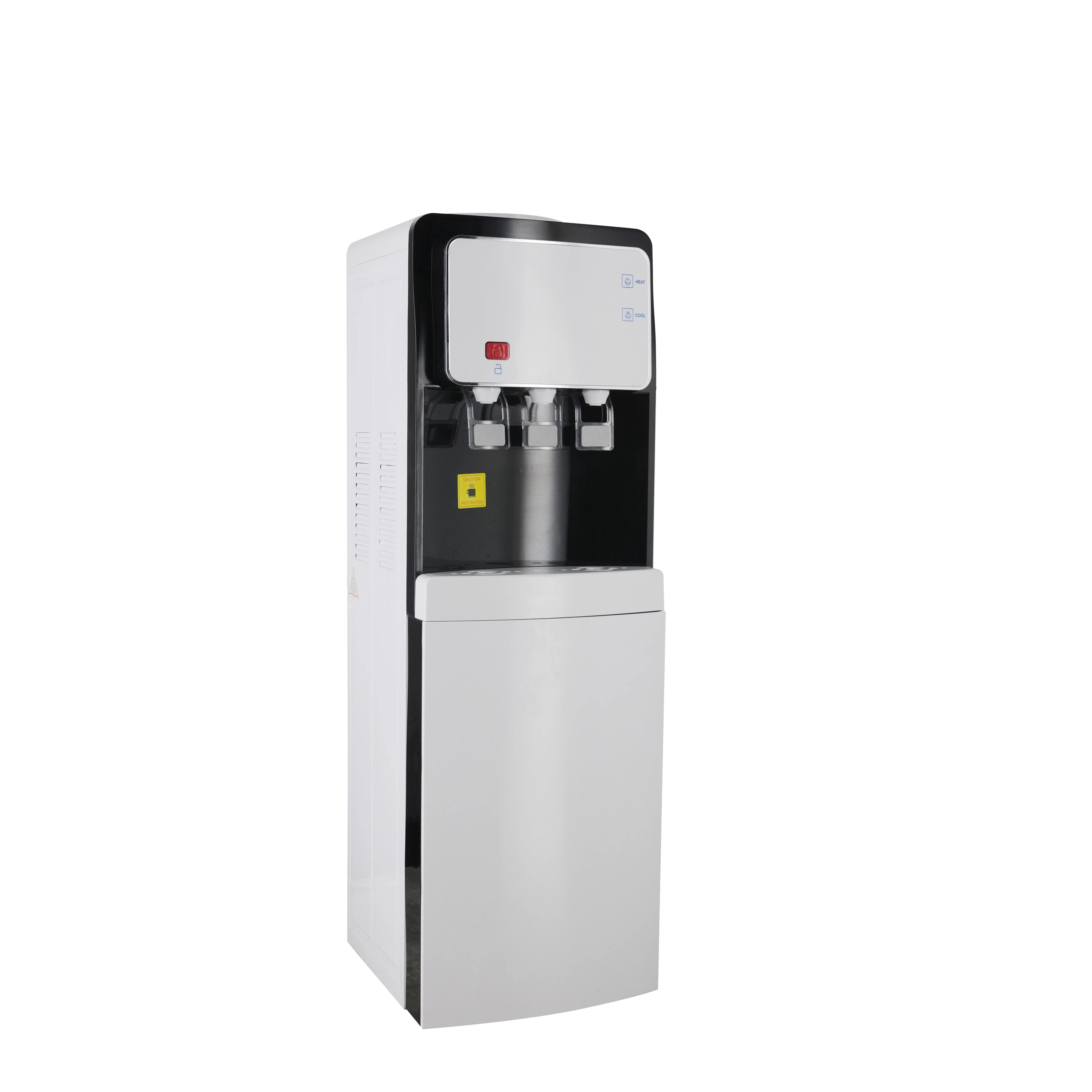 OEM ODM low noise vertical energy saving top loading healthy drinking water dispenser with mini-refrigerator optional