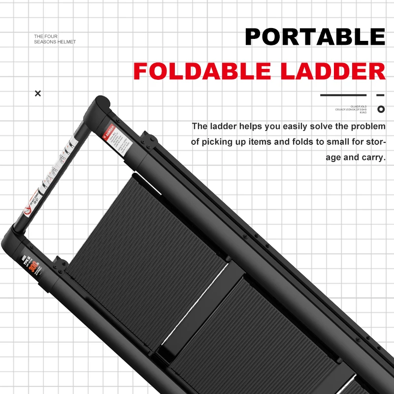 Household Folding Step Ladder 5 Step Aluminium Domestic Aluminum Alloy Modern Outdoor Aluminum Stairs