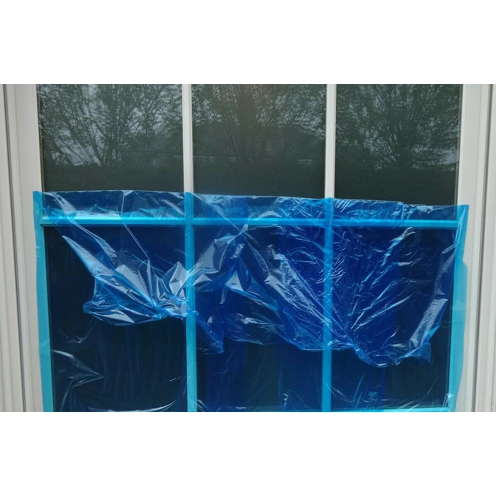 Pe Blue Transparent Temporary Adhesive Window Glass Surface Protection Film