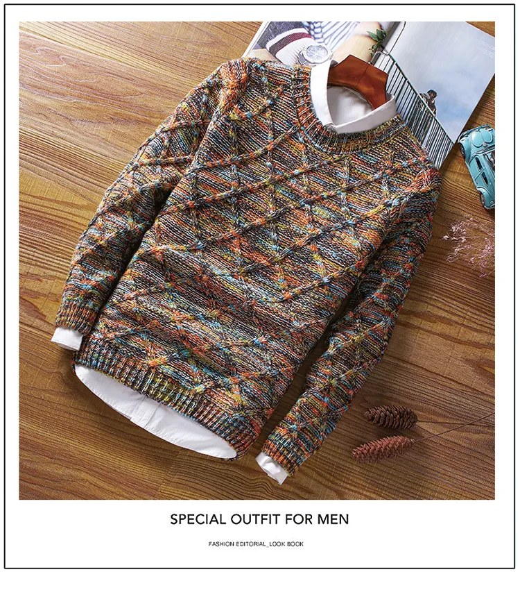 mens 2022 round neck sweaterspull over  knitted sweater men