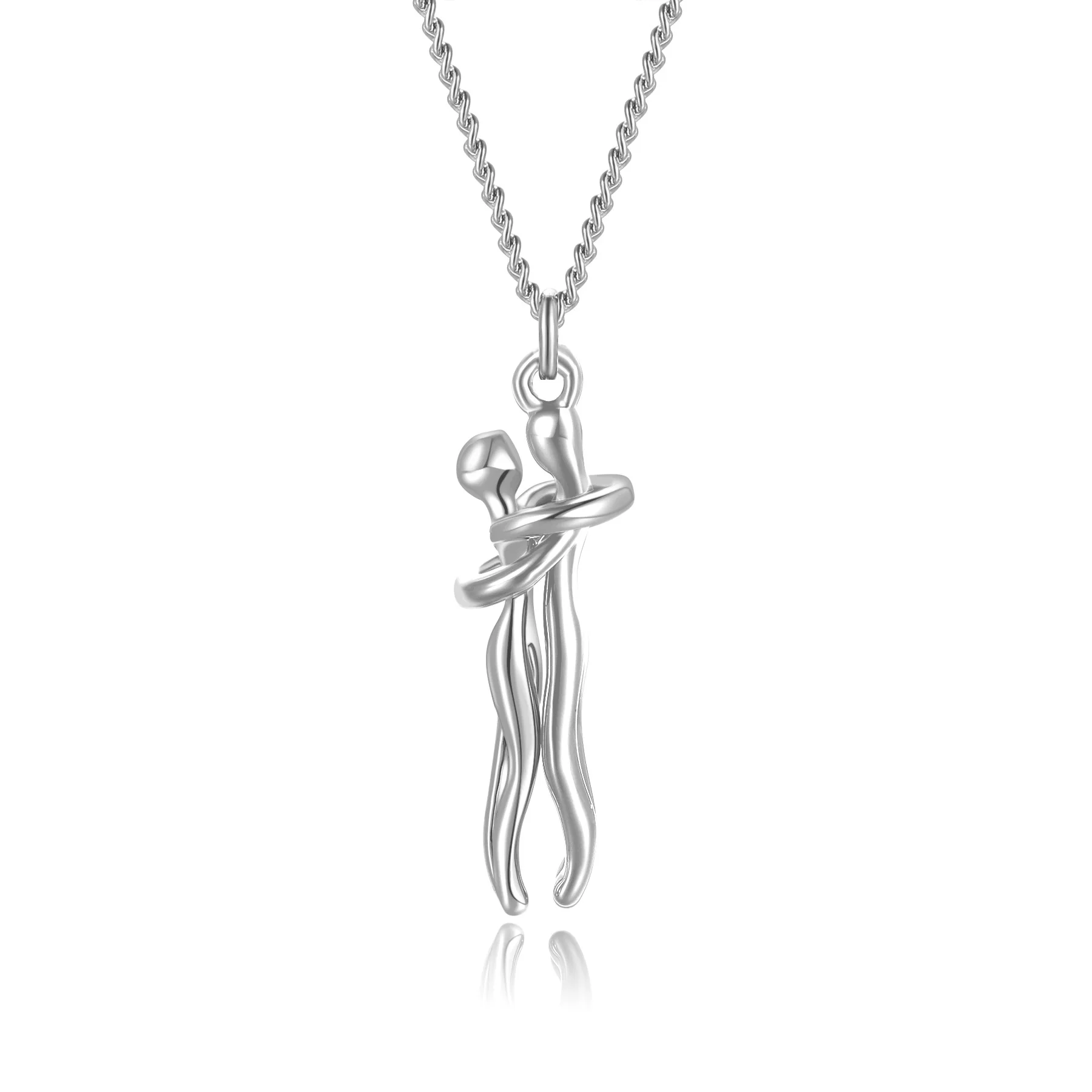 14K Gold Plated Men Women Jewelry High Quality Fashionable Romantic Hugging Couple Pendant Necklace Hug necklaces
