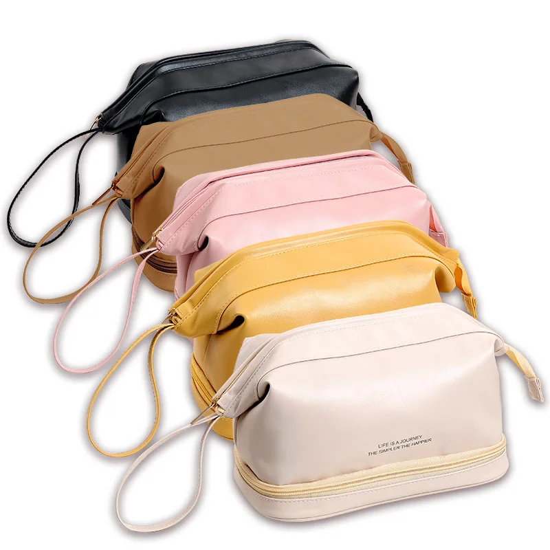Wholesale Custom Logo Printed Organizer cosmetic pouch Carry All Pouch Fashion Toiletry Travel Makeup Cosmetic Bag