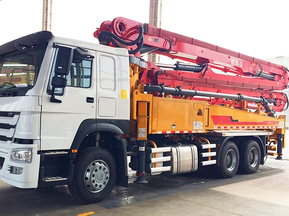 Top Brand Official 37m Truck Mounted Concrete Boom Mixer Pump HB37V Mobile Concrete Pump Car for Sale