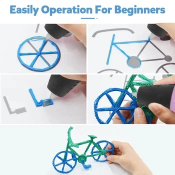 Jumon 3D Pen for Children with LED Screen 200M PLA and Power Adapter and Storage Box 3D Printing Pen