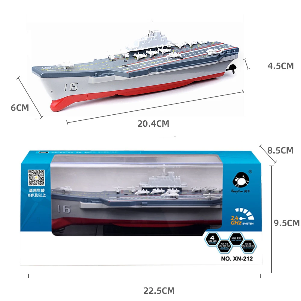 2.4G mini Liaoning aircraft carrier model electric wireless RC boat toy boy remote control boat high speed
