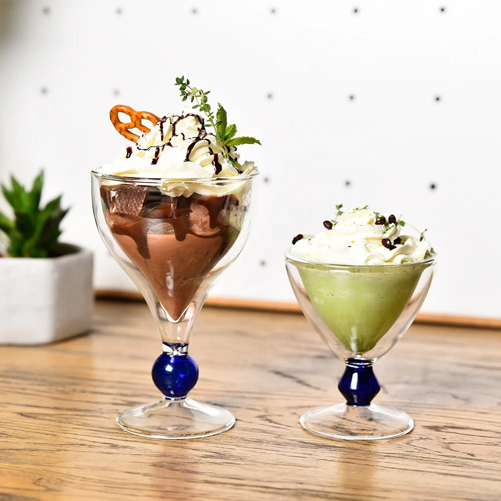Ice Cream Glass Cup for Dessert Waffle Ice Cream Bowl Latte Glass Glass Ice Cream Bowl