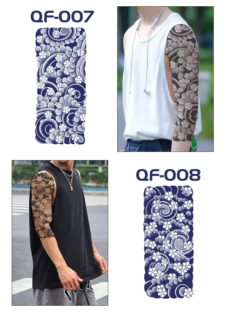 Hot Sale Wholesale Temporary Tattoos Seven-arm Cool Herbal Juice Tattoo Stickers Temporary Waterproof Flowers Tattoo For Boys