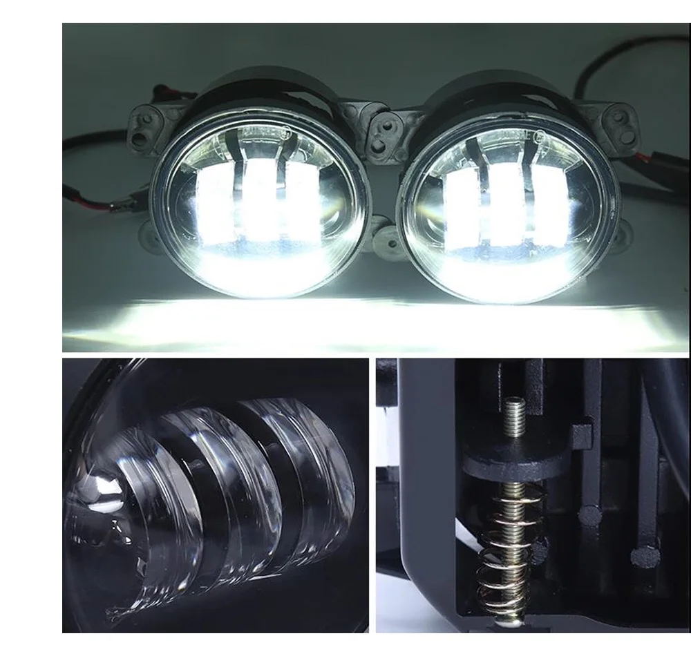 12-24V 4 Inch Round Led Fog Light Headlight 30W 45W Projector lens With Halo DRL Lamp for DAF