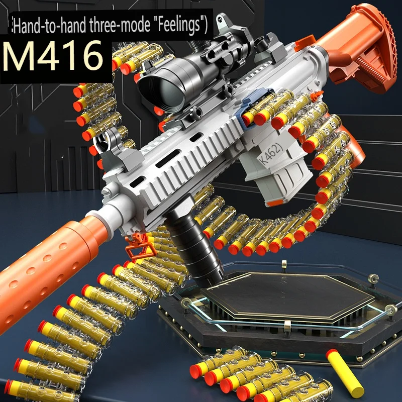 Large M416 electric shell throwing soft gun Manual automatic integrated three modes Boys and children toy gun supply wholesale