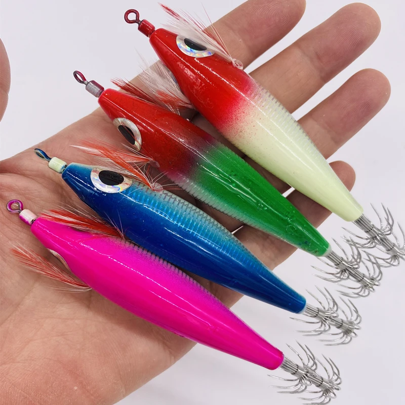 Octopus Cuttlefish Japanese Squid Jig Luminous Wood Shrimp Squid Hook Fishing Lure Lure Squid Cuttlefish Jigs Lures