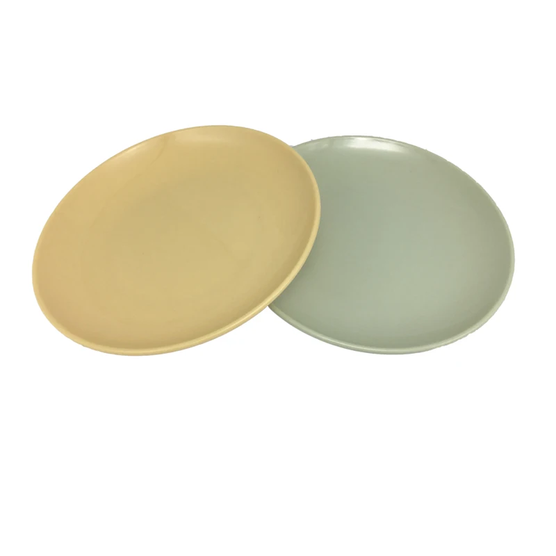 
Natural pure plant bamboo fiber PLA ecological kitchen dinner round plate dishes set 