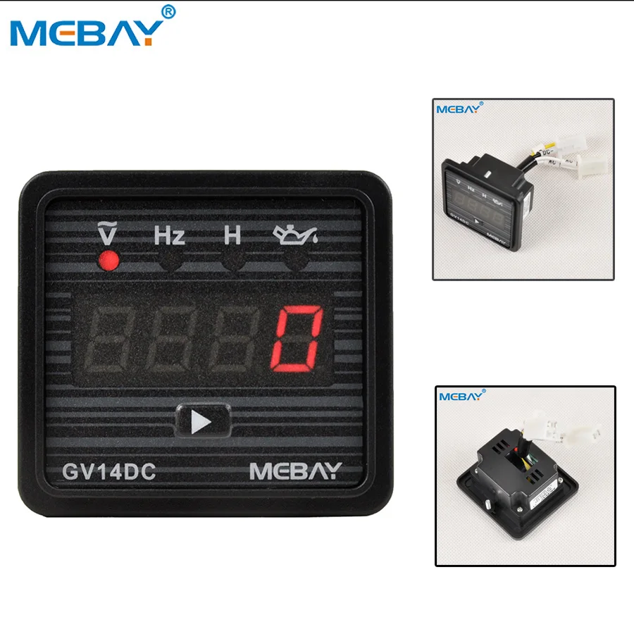 Mebay Digital Generator Multimeter Voltage Frequency Meter with Low Pressure Alarm GV14DC
