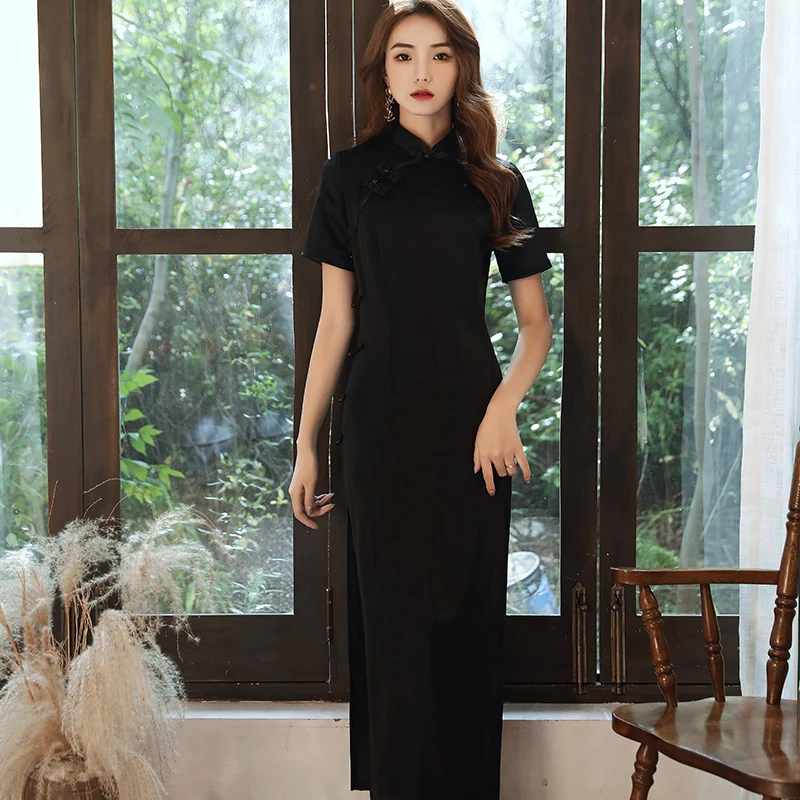 Beautiful Design  Chinese Traditional Cheongsam clothes Women Summer Qipao Dress