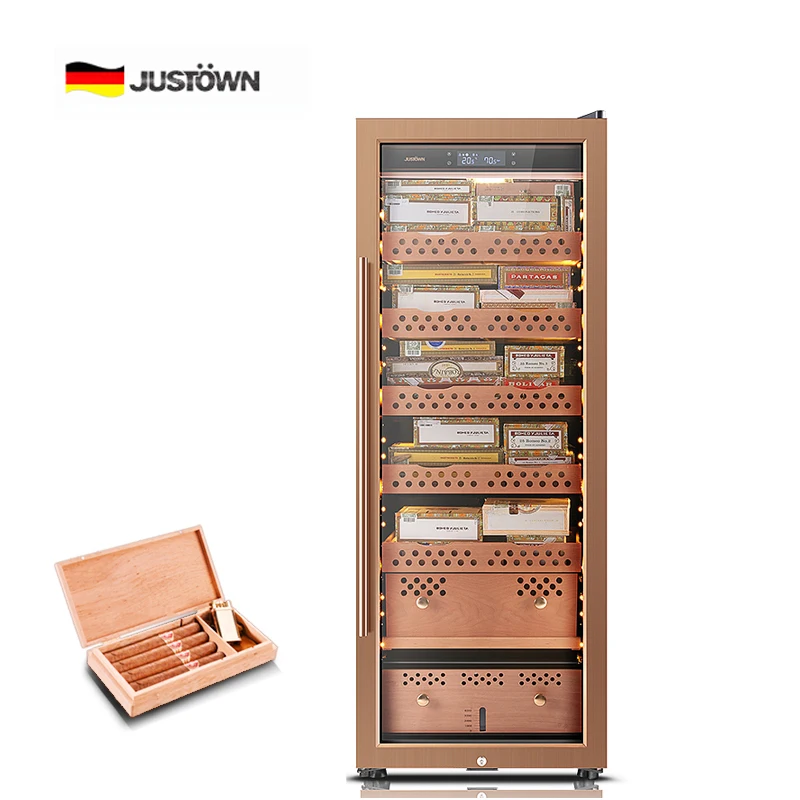
Top sale cigar cooler humidors for cohiba backwoods with accurate electric humidity tempurature no frost cedar drawers 