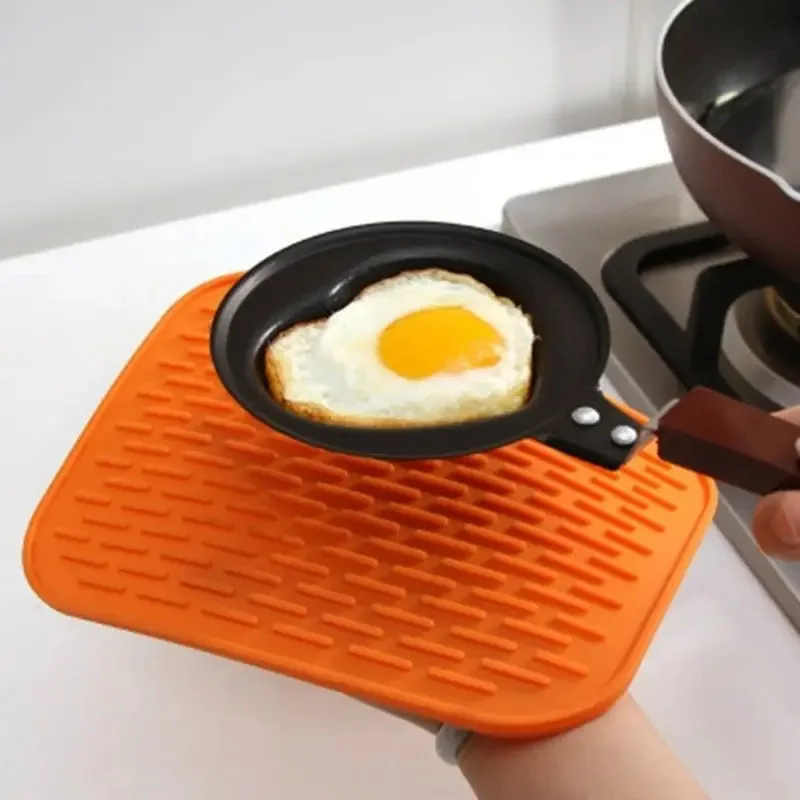 Kitchen Food Tools Cooking Waterproof Silicone Heat Resistant Table Mat Non-slip Pot Pan Holder Pad Cushion Dish Drying Mat
