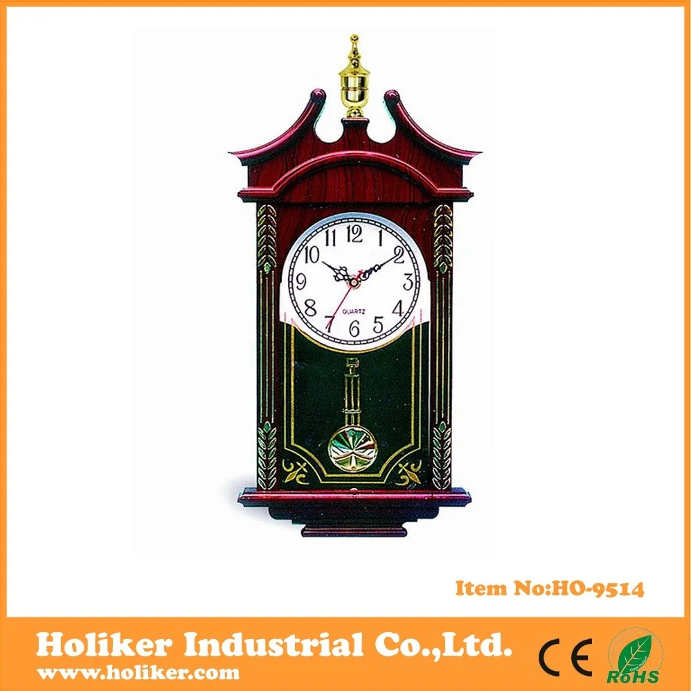 Good Quality Plastic Antique Style Pendulum Wall Clock Quartz Pendulum Clock Movements