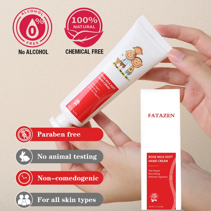 FATAZEN Natural Organic Rose Fragrance Hand Cream Skin Care Moisturizer Anti Aging Moisturizing Repairing Body Cream for Hand