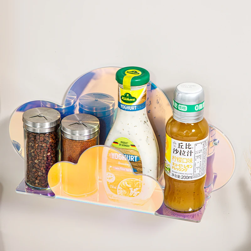 Iridescent 2pcs Cloud Storage Rack Acrylic Shelves Home Decoration Modern Wall Mountable Floating Shelf