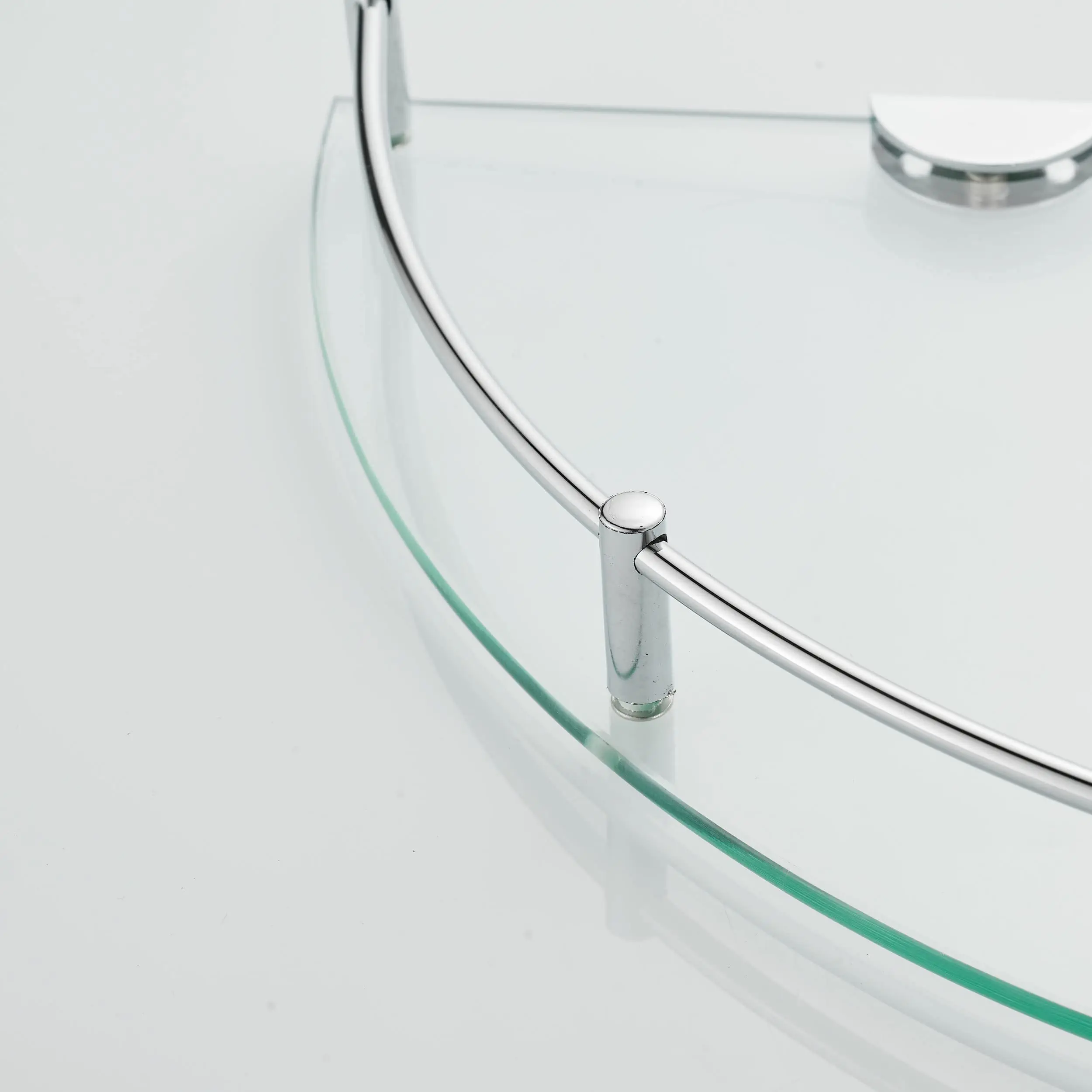 Corner Shelf Cross-Border Stainless Steel Glass Shelf Single Layer Double Layer Corner Shelf Toilet Toilet Bathroom Glass Tripod