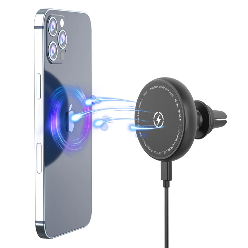 
Amazon Best Seller 15W Fast Mobile Phone Charging Stand Holder For Iphone 12 Wireless Car Charger 