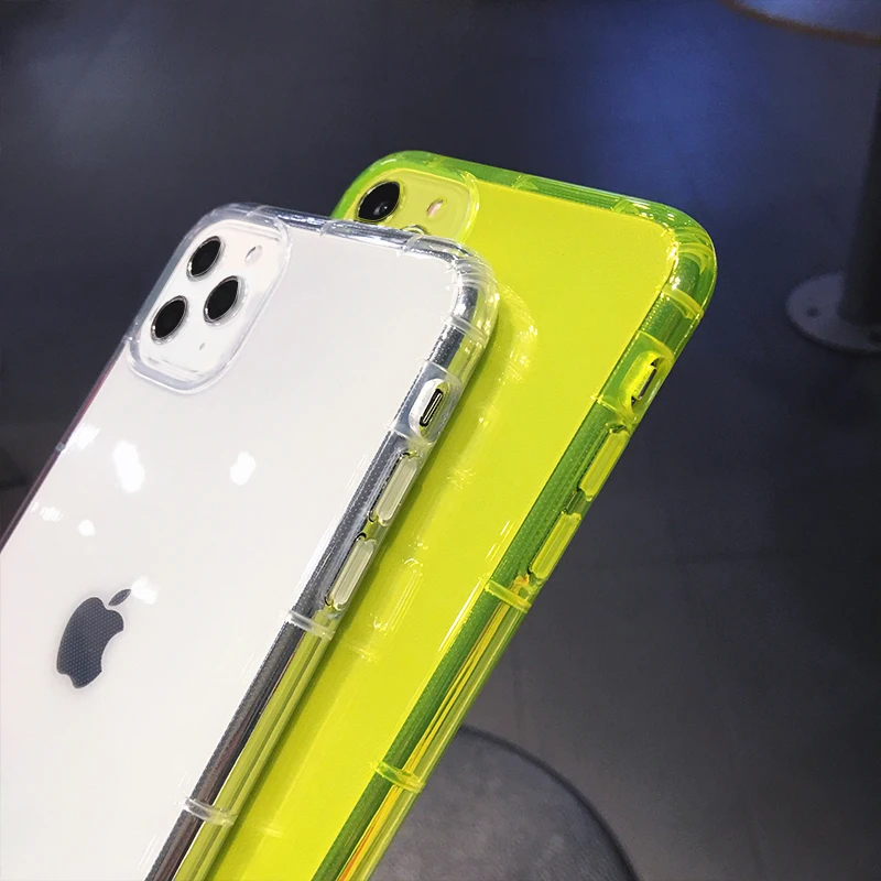  Чехол для Iphone 12 противоударный прочный бампер из ТПУ с индивидуальным дизайном флуоресцентный неоновый чехол телефона чехлы 11 Pro