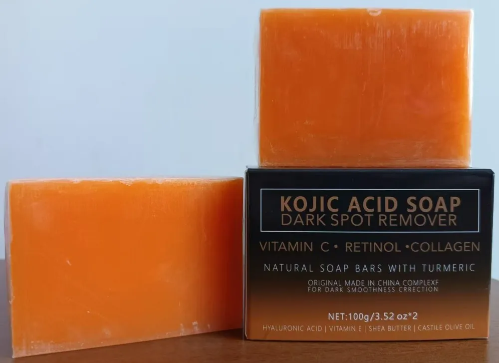 Whole Sale Handmade Oil Control Lightning Lemon Kojic Acid Tumeric and Turmeric Oil Bar Soap Face