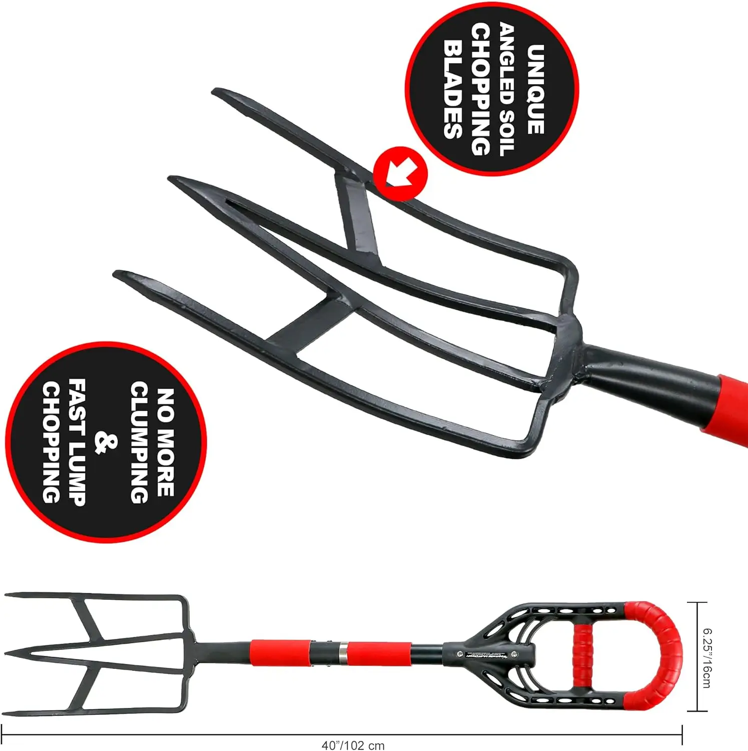 Heavy Duty Garden Spading Fork for Digging Essential Tool for Cultivating and Tilling the Soil
