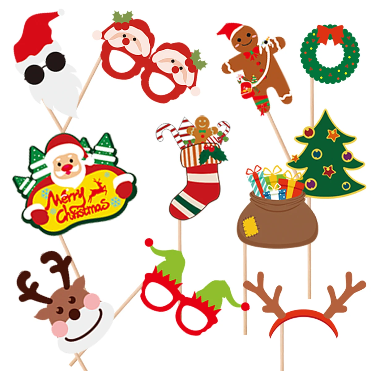 Amazon hot sale Christmas Ornament baby photo props geometric photo props with Santa Claus  Magic Hat christmas decoration