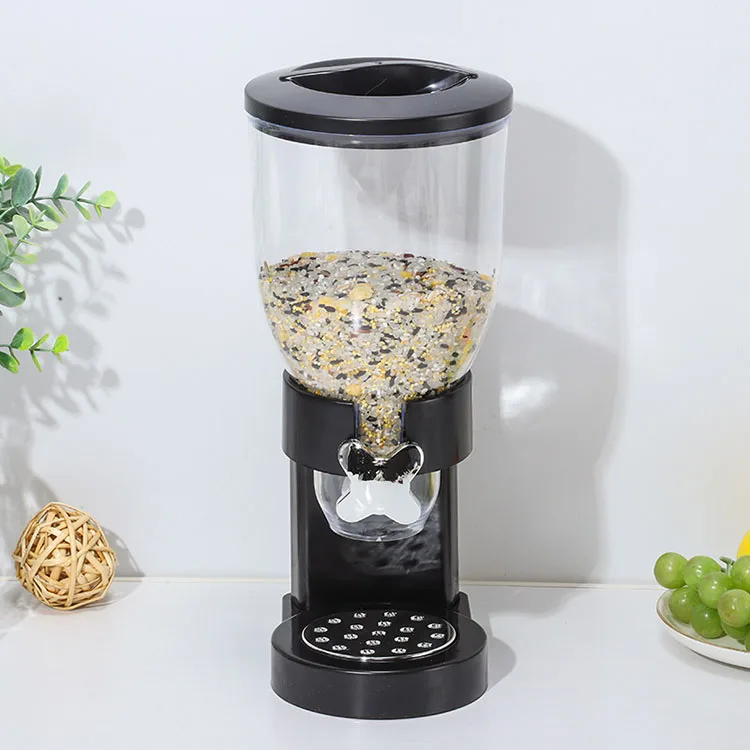 New Kitchen Plastic Breakfast Buffet Oatmeal Machine Dry Food Grain Dispenser Double Cereal Dispenser Container