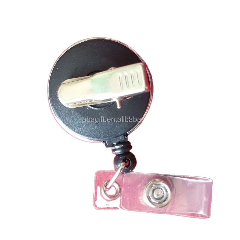 Retractable Holder Badge Reel plastic epoxy logo Nursing Retractable Steel Cord Badge Reel