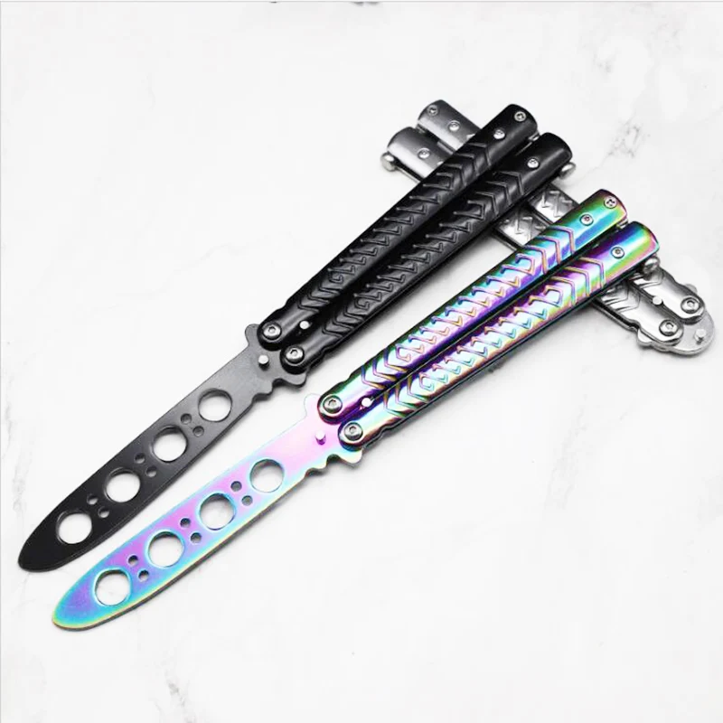 
Rainbow Dragon Butterfly Knife Metal Folding Practice Trainer Training Tool Portable Reversible Outdoor Appliances 
