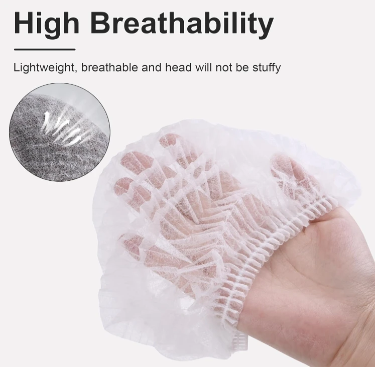 Disposable Bouffant Caps, 21 Inches Hair Nets,Polypropylene Non-Woven Hair Nets for Food Service Workers, Labs, Hospital, Salon