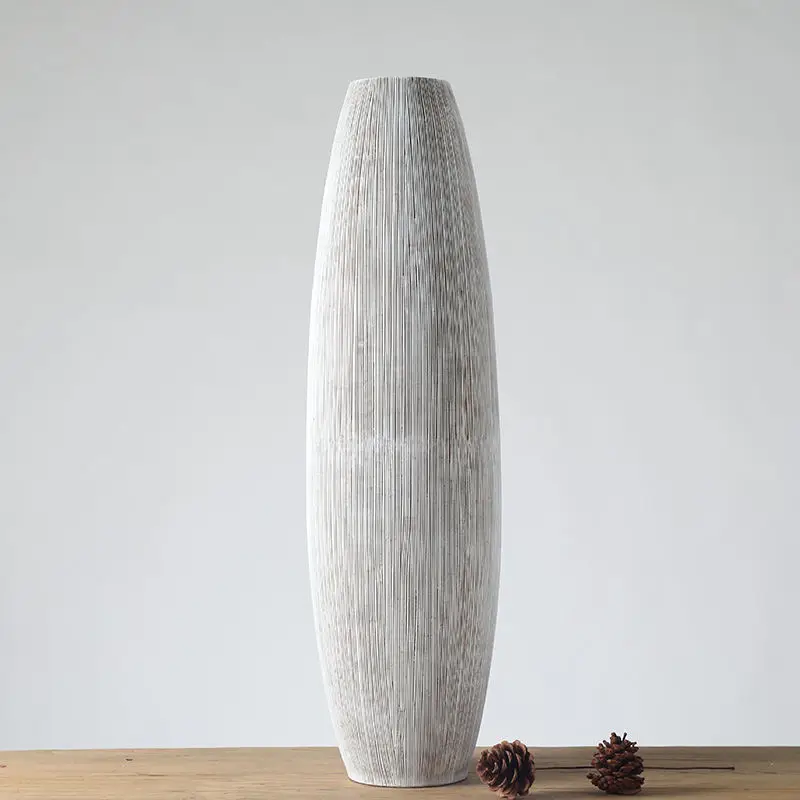 Wholesale Large Polyresin Fashion Vase Home Decorative Flower Vase Nordic Floor Standing Resin Vases