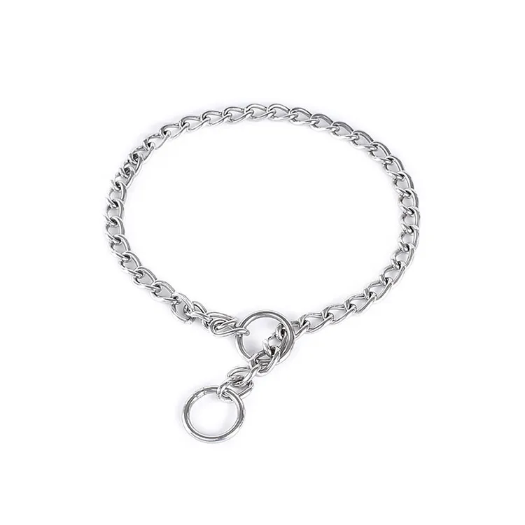 Loudik Wholesale Stocked Braided Rope Big Pet Leads Elastic Training Bungee Metal Stainless Steel Dog Chain Collar And Leash Set