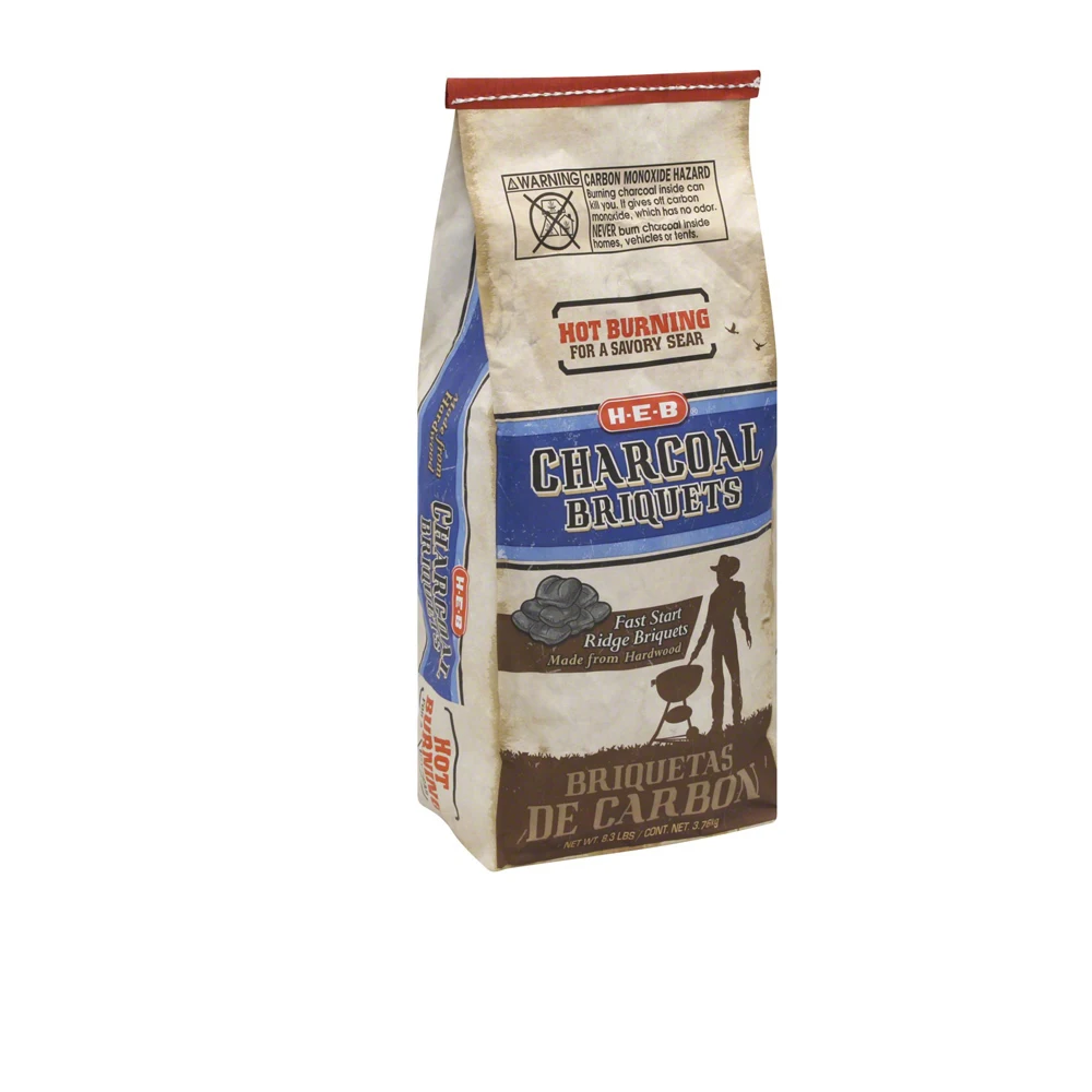 Durable Briquette Charcoal Paper Sacks Brown Packaging Bags Kraft Material Charcoal Paper Bag