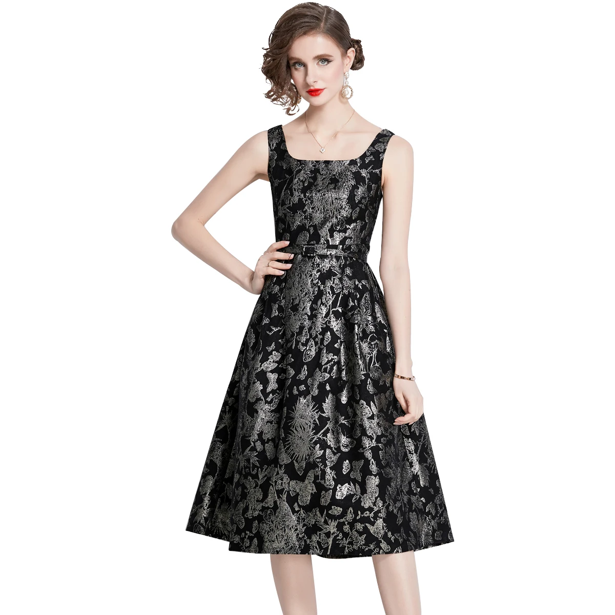1629-98-833 Clothing Manufacturers Custom Woman Clothes Wholesale Prom Apparel Elegant Vintage Lady Oem Stock Long Dresses