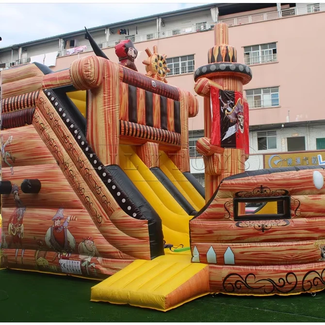 Factory direct 2024 latest inflatable pirate ship dry slide