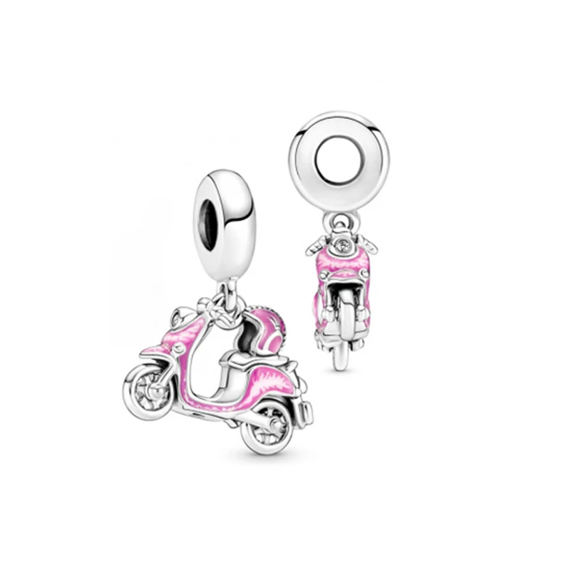 2022 Spring Pansy Series Clip Castle Pendant S925 Sterling Silver DIY Gift Cute Panda Chick Charm Fit Bracelet Jewelry