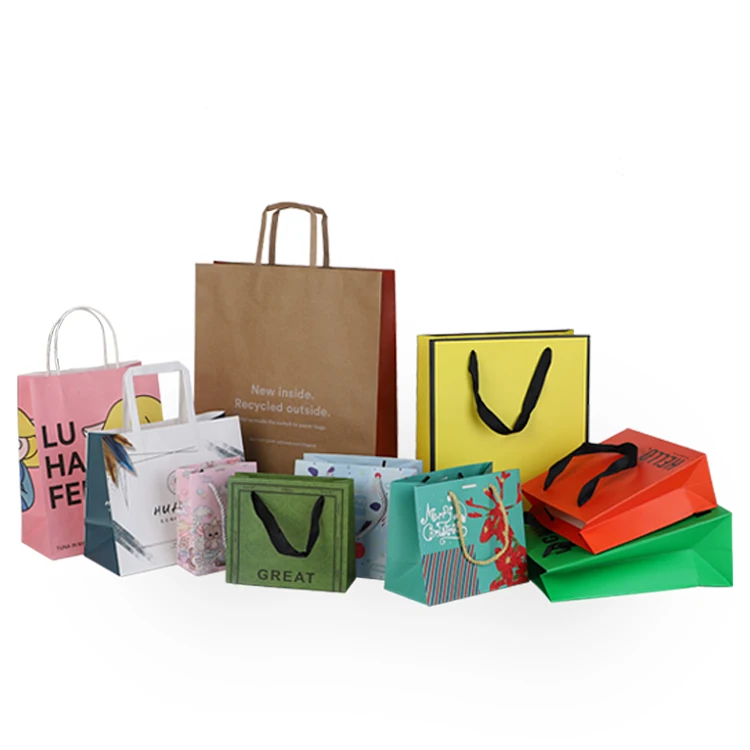 Custom Logo Printed Cardboard Bolsas Shopping Garment Black Retail Carry Luxury Packaging Gift Paper Bag with Ribbon Handle