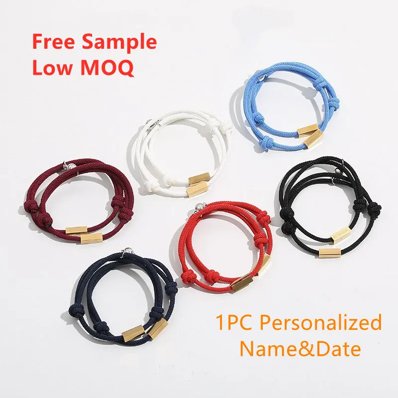 Paro Bracelet dropshipping Custom Name Laser Engraved Message Women Minimalist Love anniversary gift Couple Magnetic Bracelet